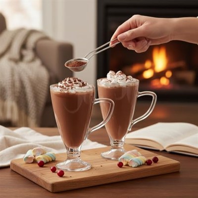 2 Adet Cam Latte Bardağı Kulplu Cam Kahve Bardağı 300 ml