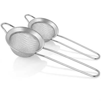 2 Adet Smartizi Metal Çay Süzgeci (6 cm) - Paslanmaz İnce Gözenekli Pratik Çay ve Bitki Çayı Süzgeci