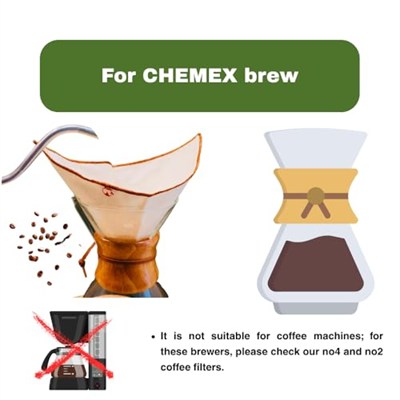 (2 adet) Yıkanabilir, Kumaş Chemex Kahve Filtresi Ağartılmamış%100 Ham Pamuk, Organik, Ekolojik Filtre Chemex (C.2)