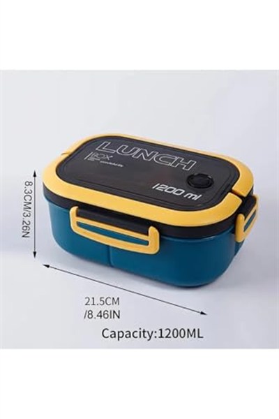 2 Katlı Taşınabilir Yemek Kabı Lunch Box Diyet Beslenme Kutusu Saklama Kabı Çatal Kaşıklı Sefer Tası