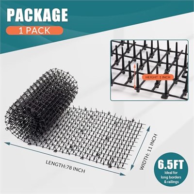 2 m Scat Mat, Kediler için Sivri Uçlu, Dikenli Şeritler Ağ Kazma Durdurucu Dış Mekan Spike Caydırıcı Mat, 78