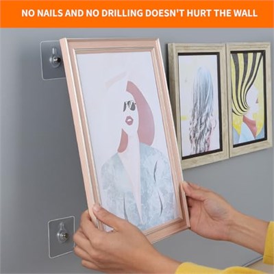 20 adet kendinden yapışkanlı resim kancası, şeffaf yapışkan kanca, resim asma, delme olmadan resim çerçevesi, kendinden yapışkanlı resim, poster, fotoğraf, dekoratif tablo için (20)