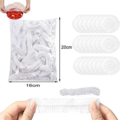 200 adet saklama torbası, elastik plastik saklama torbası, şeffaf saklama folyosu, gıda kapakları, tekrar kullanılabilir, sebze tazeliği koruması, duş başlığı