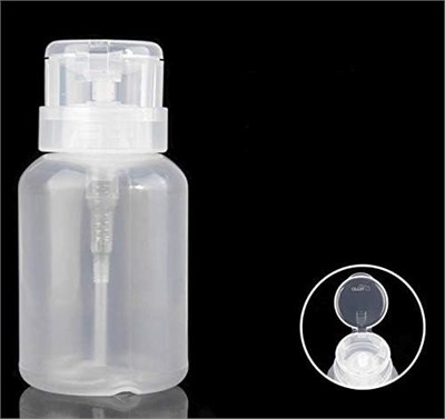 200 ml (7 oz) Oje Çıkarıcı Sıvı Şişe için İtmeli Boş Pompa Dağıtıcı, Beyaz Üst Kapak