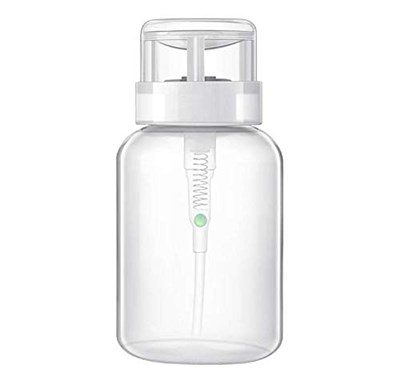 200 ml (7 oz) Oje Çıkarıcı Sıvı Şişe için İtmeli Boş Pompa Dağıtıcı, Beyaz Üst Kapak