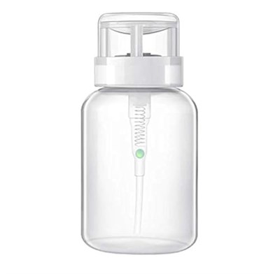 200 ml (7 oz) Oje Çıkarıcı Sıvı Şişe için İtmeli Boş Pompa Dağıtıcı, Beyaz Üst Kapak