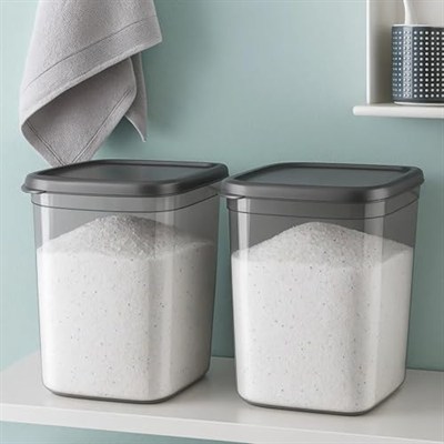 2000 Ml Deterjan Kabı Deterjan Saklama Kabı 2li Set Antrasit