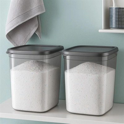 2000 Ml Deterjan Kabı Deterjan Saklama Kabı 2li Set Antrasit