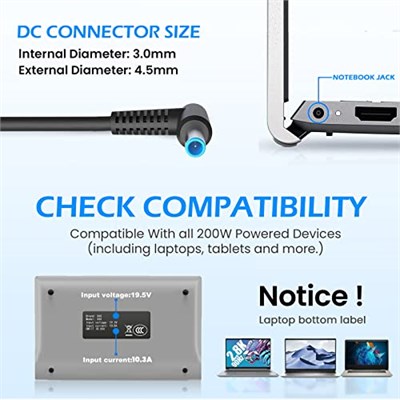 200W 19.5 V 10.3A AC Adaptör Şarj HP OMEN 15 15t 17 17 t 15-dh, HP Zbook 15 17 G3 G4 G5 G5 Zbook Fury 15 17, Zbook Studio G3 G4 G5 G7 Pavilion G7 Oyun 15-C x 15-dk 17-cd Tpn-Ca03 Envy 15-ep