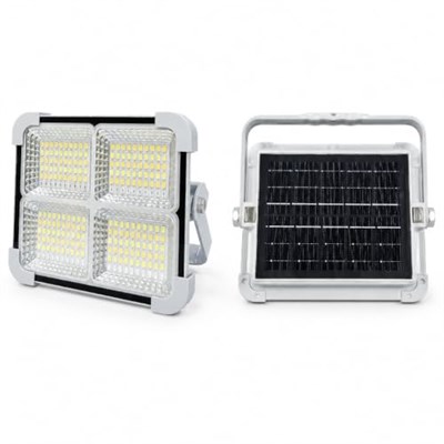 200W Solar LED Projektör, 3 Renk Işık Modlu Şarjlı Kamp Lambası, USB Girişli Güneş Panelli Acil Durum Işığı İP44