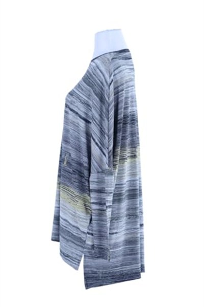 2165_Desenli Yırtmaçlı Oversize Tesettür Tunik