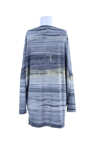2165_Desenli Yırtmaçlı Oversize Tesettür Tunik