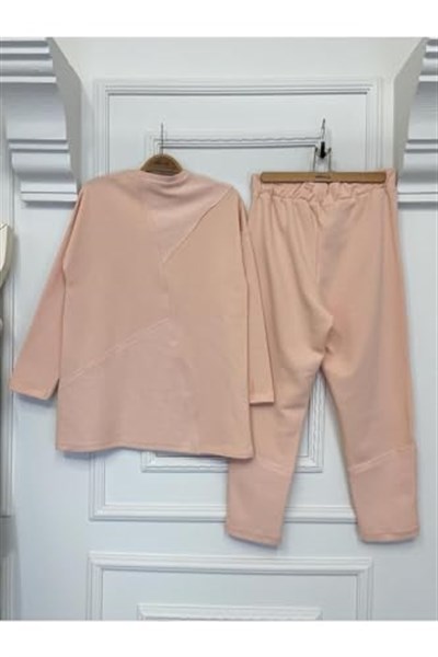 2228_Dikiş Detaylı Oversize Eşofman Tesettür Takım