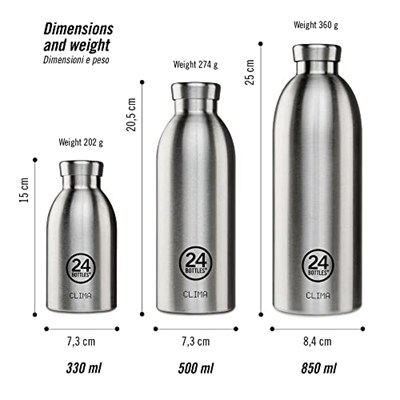 24BOTTLES Clima içecek şişesi 850 ml, termos 24 saat soğuk ve 12 saat sıcak, su şişesi,%100 mühürlü kapak, çevre dostu içecek şişesi, paslanmaz çelik, spor, koyu mavi