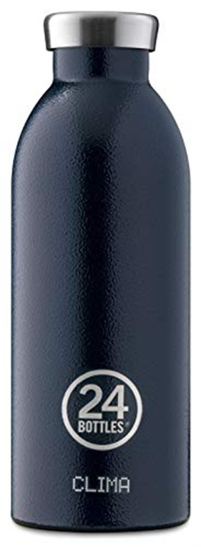24BOTTLES Clima içecek şişesi 850 ml, termos 24 saat soğuk ve 12 saat sıcak, su şişesi,%100 mühürlü kapak, çevre dostu içecek şişesi, paslanmaz çelik, spor, koyu mavi