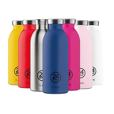 24BOTTLES Clima içecek şişesi 850 ml, termos 24 saat soğuk ve 12 saat sıcak, su şişesi,%100 mühürlü kapak, çevre dostu içecek şişesi, paslanmaz çelik, spor, koyu mavi