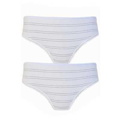 2li Kadın Sim Çizgili Bikini Külot Yüksek Bel İnce Lastik Ekonomik