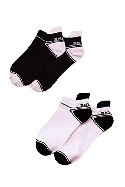 2li Paket Pembe Siyah Kadın Spor Çorabı