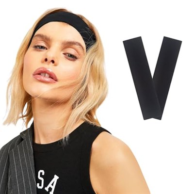2Li Spor Saç Bantları - Elastik Kaymaz İnce Saç Ter Kafa Bandı Bandana, Şık Kadın & Erkek Koşu Fitness Yoga Pilates Makyaj Yüz Yıkama Atletik Egzersiz 2Li Saç Bandı Seti