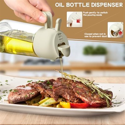 2si 1 Arada Yağ Dağıtıcı ve Yağ Püskürtücüsü 2 adet, 16oz/470ml Pişirme için Cam Yağ Püskürtücüsü-DWTS Yağ Püskürtme Şişesi, Mutfak, Hava Fritözü, Mutfak, Salata, Izgara için Sis Zeytinyağı
