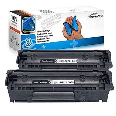2x Toner HP Laserjet Q2612a M1005MFP M1319F MFP 1010 1012 1015 1018 1020 1022 3020 3030 3050 3052 3055 Canon LBP2900 LBP2900i - Siyah 2.000 Sayfa