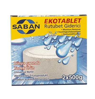 2x500 Gram - Naturel Kokusuz, Nem Alıcı Rutubet Ve Küf Önleyici Yedek Tablet