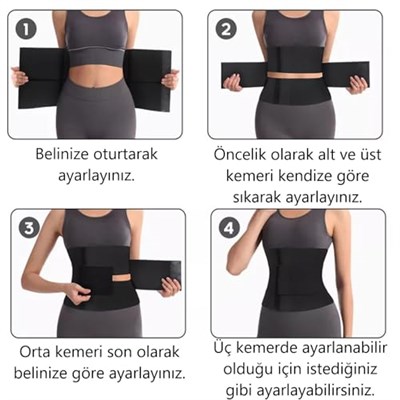 3 Bel İnceltici Korse Vücut Şekillendirici Sıkılaştırıcı Doğum Sonrası Zayıflama Korsesi Unisex