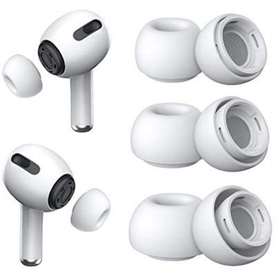 [3 Çift] Yedek Kulaklık Uçları - AirPods Pro 1. ve 2. Nesil İle Uyumlu, Gürültü Azaltma Delikli, AirPods Pro İçin Silikon Kulaklık Uçları, Taşınabilir Saklama Kutusu ve Şarj Kasesine Uygun (S/M/L)
