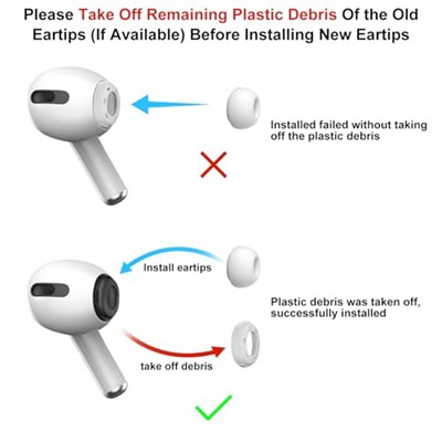[3 Çift] Yedek Kulaklık Uçları - AirPods Pro 1. ve 2. Nesil İle Uyumlu, Gürültü Azaltma Delikli, AirPods Pro İçin Silikon Kulaklık Uçları, Taşınabilir Saklama Kutusu - Seçenekler: Small, Medium, Large