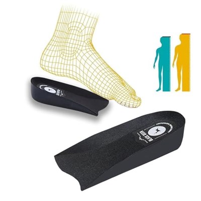 3 Cm Boy Uzatıcı Tabanlık Gizli Topuk Yükselten Boy Uzatan Tabanlığı Boy Yükselten İç Taban,Erkek,Kadın (L, SİYAH)