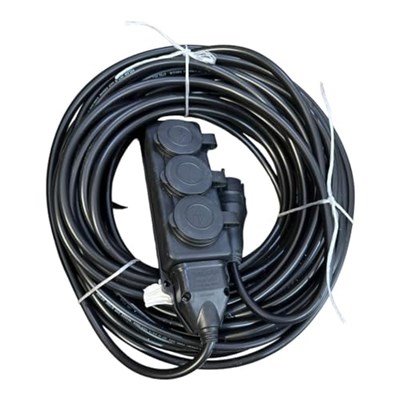 3 Lü Kauçuk Seyyar Uzatma Kablosu 20 metre 3x2.5 mm