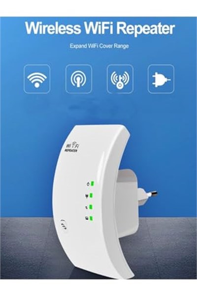 300Mbps Wi-Fi Sinyal Güçlendirici - 2.4G Wi-Fi Tekrarlayıcı Geniş Menzilli Beyaz REPEATER