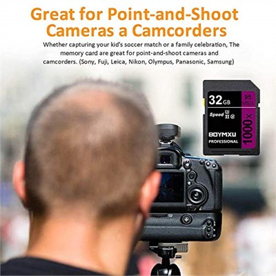 32 GB Hafıza Kartı, Professional 1000 x Sınıf 10 Kart U3 Hafıza Kartı Uyumlu Bilgisayar Kameraları ve Video Kameralar, 95 MB/snye kadar Kamera Hafıza Kartı, Mor/Siyah