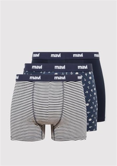 3lü Baskılı Lacivert Boxer Seti 0911505-70490