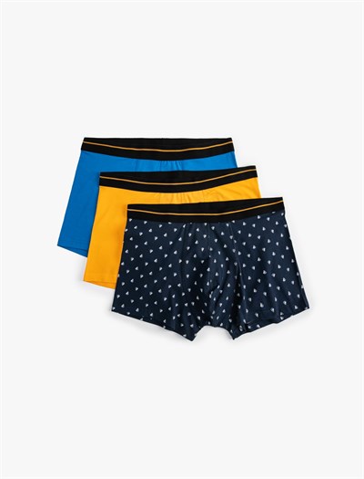 3lü Boxer Seti Marin Baskılı Çok Renkli