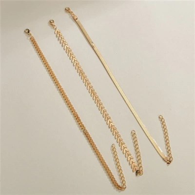 3lü Gold Kaplama Ayak Bilekliği Bileklik Halhal Altın Hal Hal arenNM93