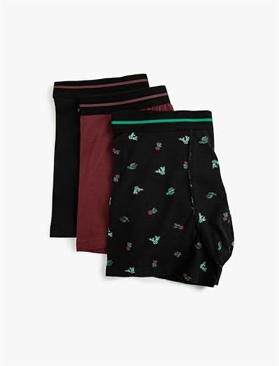 3lü Pamuklu Boxer Seti Kaktüs Baskılı
