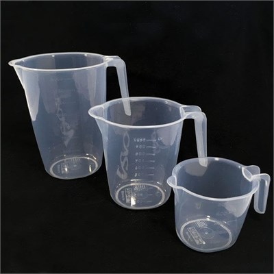 3lü Set Ölçek Kapları 500ml-1000ml-2000ml Şeffaf Kırılmayan Plastik 3 Farklı Boy Çok Amaçlı Dereceli