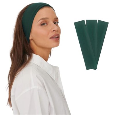 3lü Spor Saç Bantları - Elastik Kaymaz İnce Saç Ter Kafa Bandı Bandana, Kadın & Erkek Koşu Fitness Yoga Pilates Makyaj Yüz Yıkama Atletik Egzersiz 3lü Saç Bandı Bandana Seti