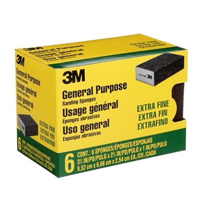 3M CP000-6P-CC Zımpara Süngeri Ekstra İnce Kumlu, 3-3/4