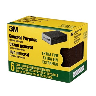 3M CP000-6P-CC Zımpara Süngeri Ekstra İnce Kumlu, 3-3/4