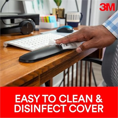 3M Klavyeler için Jel Bilek Desteği, Yatıştırıcı 3M Jel Teknolojisi ve Tüm Gün Rahatlık ve Destek için Saten Pürüzsüz Kapak, Dayanıklı ve Temizlemesi Kolay, 19 inç, Siyah (WR85B)