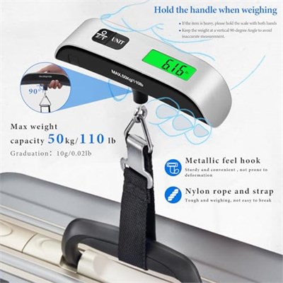 4 Adet Anahtarlama Fonksiyonu ve LED Ekranlı 100 Lbs Bagaj Ağırlığı Ölçeği, Bagaj Terazisi, Bagaj, Sırt Çantası, Paketler ve Pazarlar için Dijital Seyahat