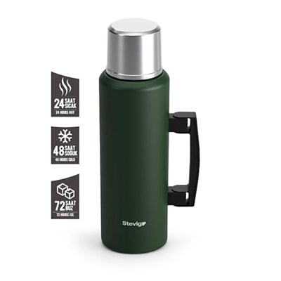 4 Camp Klasik Vakumlu Kulplu Çelik Termos 1.5 LT. Green ST-206