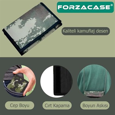 4 Göz İç Fermuarlı Cırt Kapamalı Boyun Asmalı Asker Cüzdanı - FC615