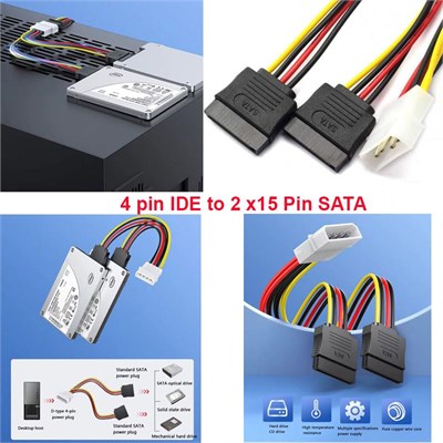 4 pin molex to 2 x sata dişi power çevirici kablo ıde sata power çevirici 30cm