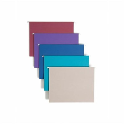 4 x Smead askılı file Folder with Tab, 1/5-Cut Adjustable Tab, Letter size, çeşitli Jewel Tone Colors, 25 Box (64056) by Smead
