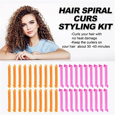 40 adet Isısız Spiral Saç Bigudi Uzun Saç, Hiçbir Isı Curlers 22 inç/55 cm Sihirli Bukleler Saç Silindirleri ile Şekillendirici Kanca Kadınlar Çocuklar için