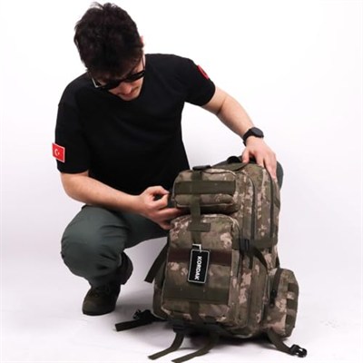 42 Lt TSK Kamuflaj Taktik Outdoor Çanta,Molle Sistemli, Suya Dayanıklı, Çok Gözlü, Outdoor, Kamp, Avcılık, Günlük Kullanım, Erkek, Kadın