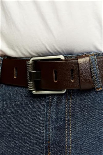 (429) Erkek%100 Hakiki Deri Siyahaçma Borulu 4,5 cm Kot Kemeri-1